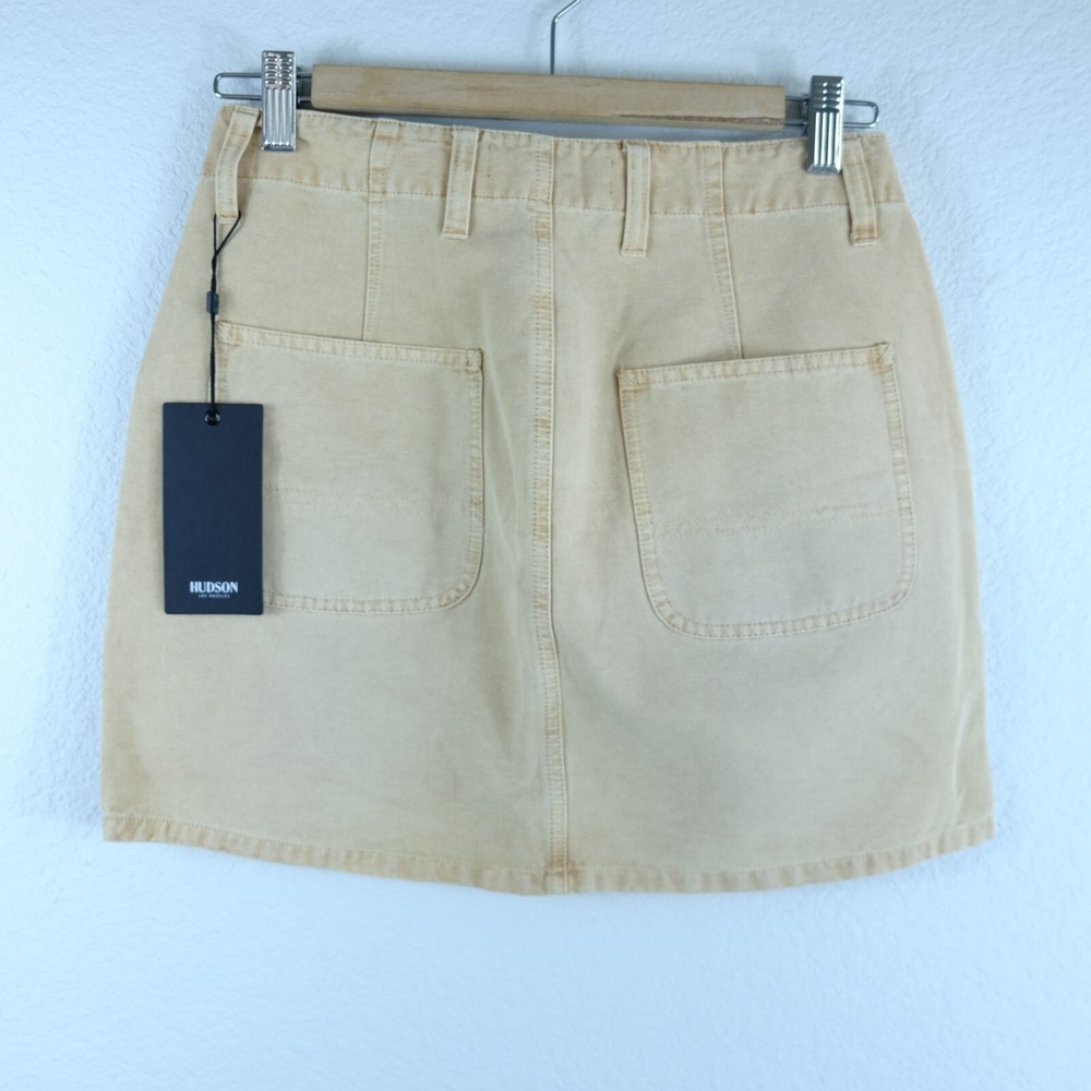 Hudson Denim Mini Skirt Women Sz 26 Yellow 100% Cotton Pocket Summer NWT - Picture 4 of 11